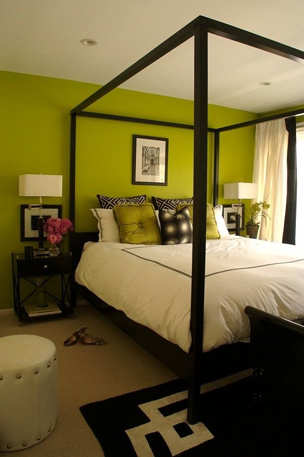 идеи за зелен интериор в спалнята